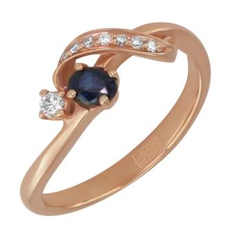 Золотое кольцо с бриллиантами и цветными драгоценными камнями R123-AR46162RS