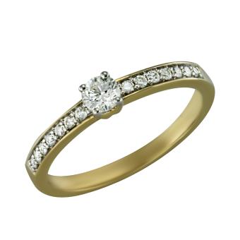 Помолвочное золотое кольцо с бриллиантами R11-4JAF125SY 