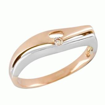  Золотое кольцо с бриллиантом 1kpm274