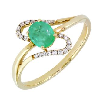 Золотое кольцо с бриллиантами и цветными драгоценными камнями R139-EDR14687YE