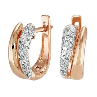 Золотые серьги с бриллиантами E101-E46723R