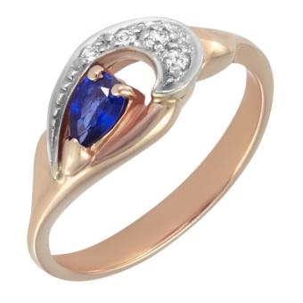 Золотое кольцо с бриллиантами и цветными драгоценными камнями R2-ZZEK015RS