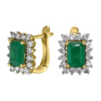 Золотые серьги с бриллиантами и цветными драгоценными камнями E139-S00513EYE