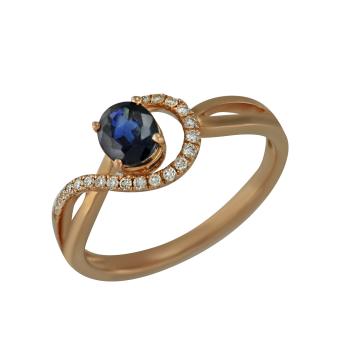 Золотое кольцо с бриллиантами и цветными драгоценными камнями R139-EDR14698RS