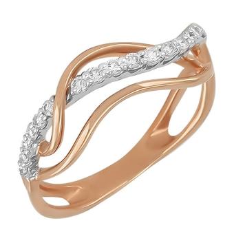 Золотое кольцо с бриллиантами R136-GLR14457R 