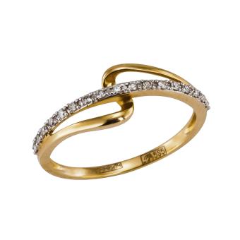 Золотое кольцо с бриллиантами R135-CRAKEUY 
