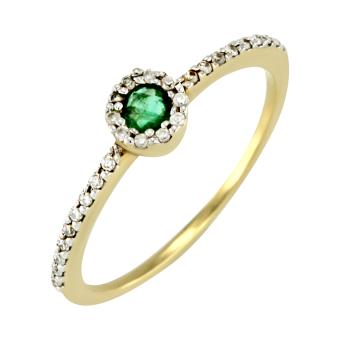 Золотое кольцо с бриллиантами и цветными драгоценными камнями K35026A
