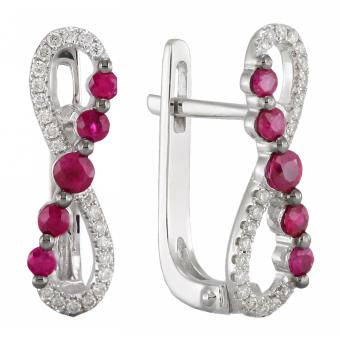 Золотые серьги с бриллиантами и цветными драгоценными камнями E123-E55296AWR