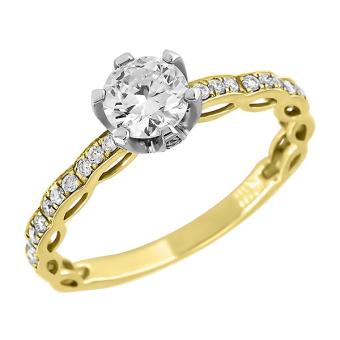 Помолвочное золотое кольцо с бриллиантами AL1057 