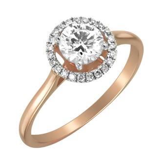 Помолвочное золотое кольцо с бриллиантами R135-CRASUSR 
