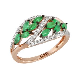 Золотое кольцо с бриллиантами и цветными драгоценными камнями R123-R49119A0S