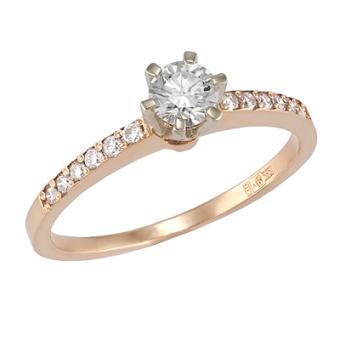 Помолвочное золотое кольцо с бриллиантами R125-YT201014YC 