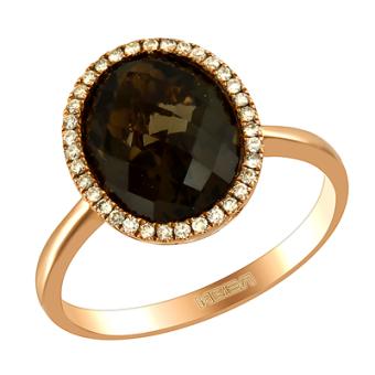 Золотое кольцо с бриллиантами и полудрагоценными камнями EDR15202 