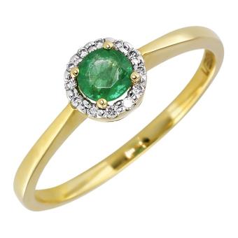 Золотое кольцо с бриллиантами и цветными драгоценными камнями R1402-K35159AQYE