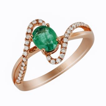 Золотое кольцо с бриллиантами и цветными драгоценными камнями R139-EDR14699RE