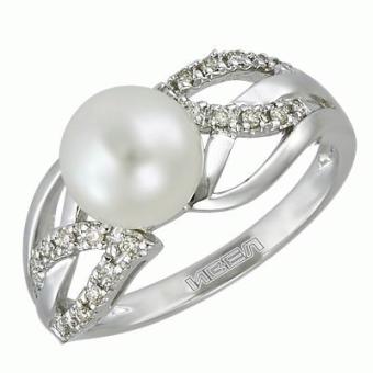 Золотое кольцо с бриллиантами и жемчугом AR38616