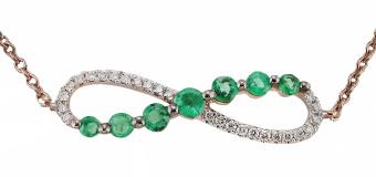 Золотой браслет с бриллиантами и цветными драгоценными камнями B123-T55296ARE