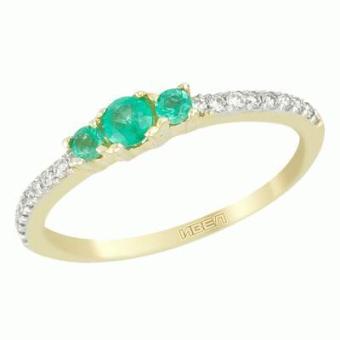 Золотое кольцо с бриллиантами и цветными драгоценными камнями SSR041