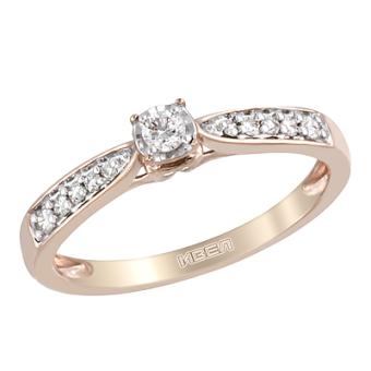 Золотое кольцо с бриллиантами 4DEI3462 