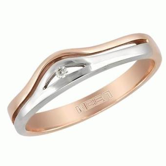  Золотое кольцо с бриллиантом 1kpm261
