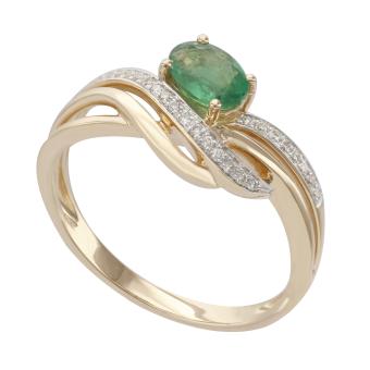 Золотое кольцо с бриллиантами и цветными драгоценными камнями R1402-CNR20035RE