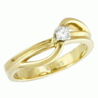  Золотое кольцо с бриллиантом 1kpm453