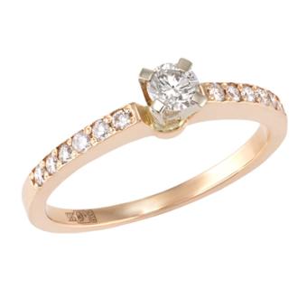 Помолвочное золотое кольцо с бриллиантами R125-YT201014YB 