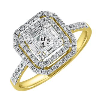 Золотое кольцо с бриллиантами R101-R44065Y 