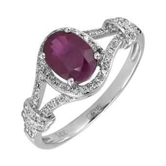 Золотое кольцо с бриллиантами и цветными драгоценными камнями R1402-LV573WR
