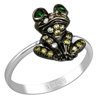 Золотое кольцо с бриллиантами и полудрагоценными камнями EJR8398 