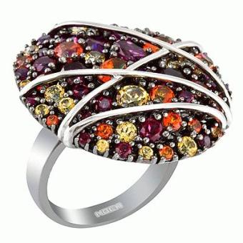 Серебряное кольцо с полудрагоценными камнями HOSR37319