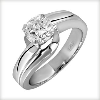 Помолвочное золотое кольцо с бриллиантами R14-DK1079W 