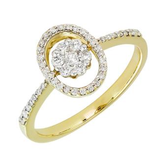 Золотое кольцо с бриллиантами K15A191A 