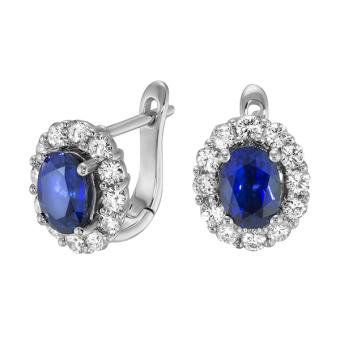 Золотые серьги с бриллиантами и цветными драгоценными камнями E139-S00529EWS