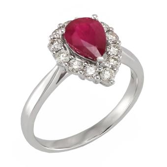Золотое кольцо с бриллиантами и цветными драгоценными камнями R139-S00532R