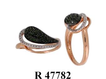 Золотое кольцо с цветными бриллиантами PSR47782 