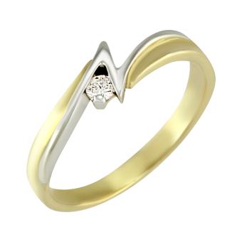  Золотое кольцо с бриллиантом 1jpm105
