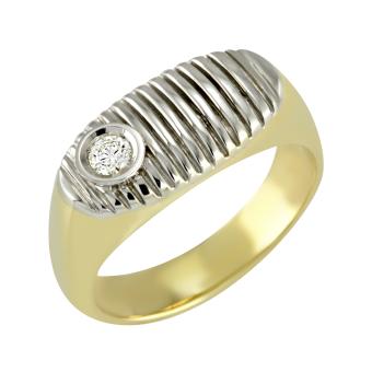 Золотое кольцо с бриллиантом rpz7184