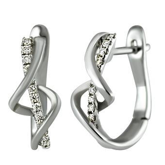 Золотые серьги с бриллиантами E139-EDE8199W