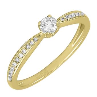Помолвочное золотое кольцо с бриллиантами R101-R33425Y 
