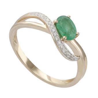 Золотое кольцо с бриллиантами и цветными драгоценными камнями R1402-CNR20034RE
