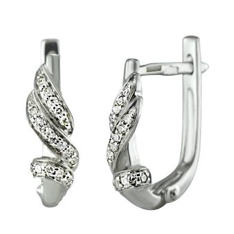 Золотые серьги с бриллиантами E132-PSE35990W