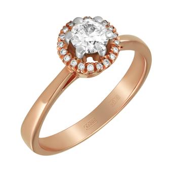 Помолвочное золотое кольцо с бриллиантами R15-SS23176BR 