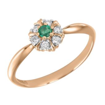 Золотое кольцо с бриллиантами и цветными драгоценными камнями R1402-A1R30295RE