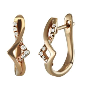 Золотые серьги с бриллиантами E139-EDE8226R