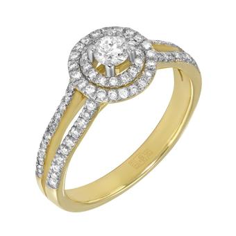 Золотое кольцо с бриллиантами R125-YK043689YBY 