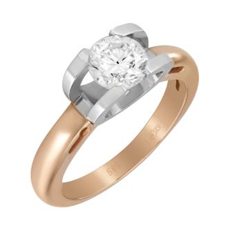Помолвочное золотое кольцо с бриллиантами R100-ABR046BRW 