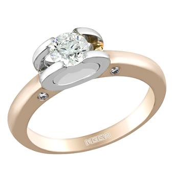 Помолвочное золотое кольцо с бриллиантами ABR046 