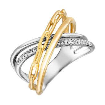 Золотое кольцо с бриллиантами R101-R47869YW 