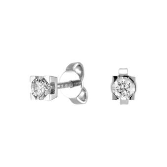 Золотые серьги с бриллиантами E116-301-20-W